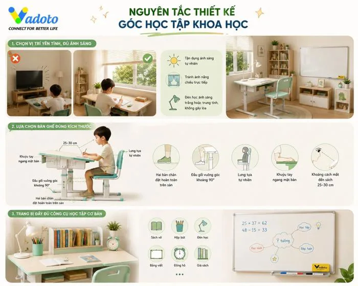 Góc học tập tại nhà cho học sinh cấp 1 | Con tập trung, yêu thích học, đạt  điểm cao