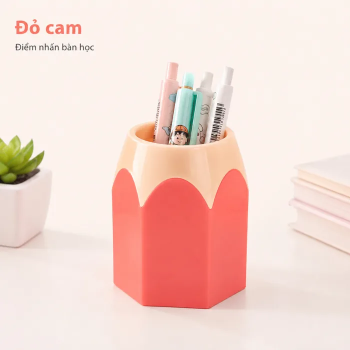 Ống Cắm Bút Hình Bút Chì Dễ Thương, Hộp Đựng Bút Để Bàn Nhiều Màu, Phụ Kiện  Trang Trí Bàn Học Văn Phòng