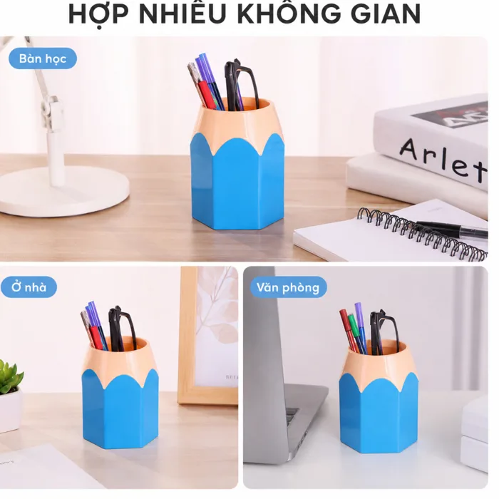 Ống Cắm Bút Hình Bút Chì Dễ Thương, Hộp Đựng Bút Để Bàn Nhiều Màu, Phụ Kiện  Trang Trí Bàn Học Văn Phòng