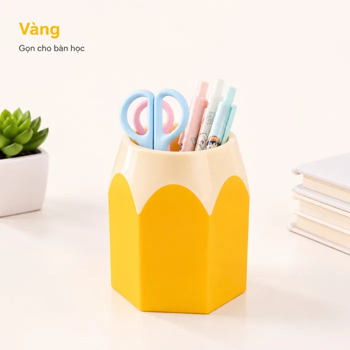 Ống Cắm Bút Hình Bút Chì Dễ Thương, Hộp Đựng Bút Để Bàn Nhiều Màu, Phụ Kiện  Trang Trí Bàn Học Văn Phòng