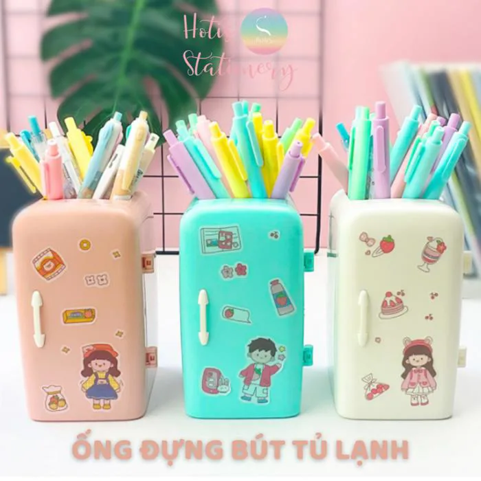 Ống đựng bút tủ lạnh trang trí bàn học thiết kế mới lạ độc đáo hotis-