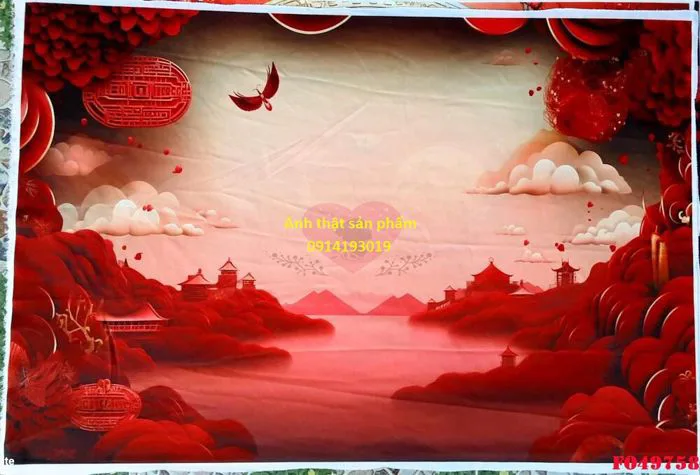 FO49758 - Phông nền vải Chụp Ảnh Tết 3D Đỏ Cao Cấp – Đẳng Cấp Decor Xuân -  Fohandmade.com