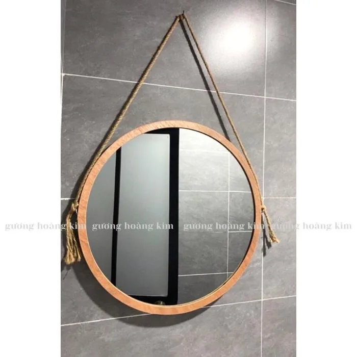 Gương Treo Tường Trang Trí, Gương Viền Gỗ Decor Full Phụ Kiện Kèm Dây Thừng  Giá Rẻ