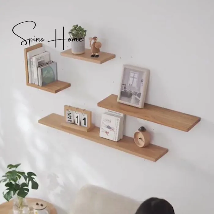 Kệ gỗ treo tường thanh ngang nhiều kích thước tặng kèm bộ phụ kiện tốt decor  phòng khách, phòng ngủ, bàn làm việc. | Lazada Việt Nam