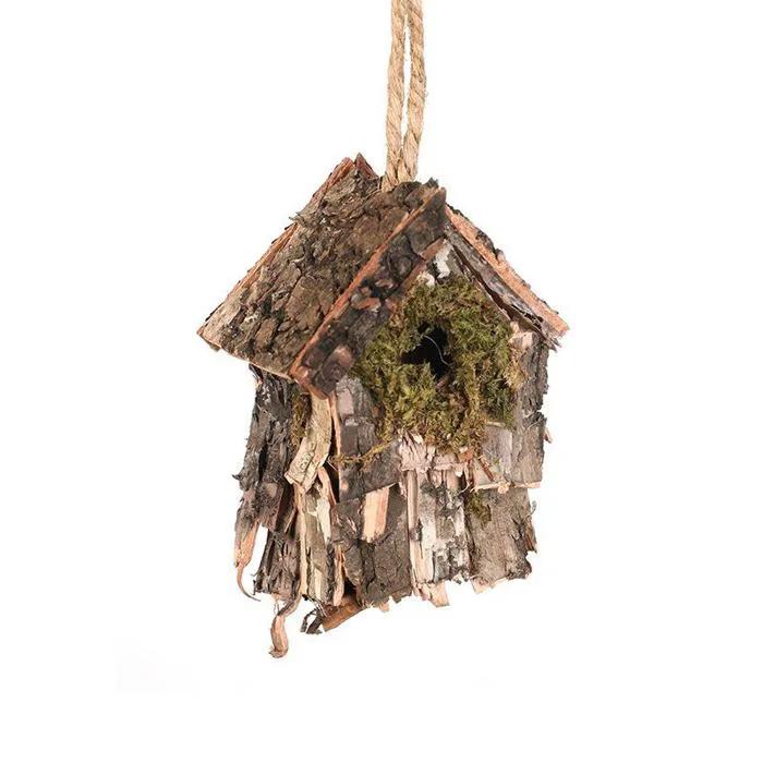 Nhà chim gỗ phủ rêu trang trí Noel, phụ kiện treo cây thông Noel phong cách  tự nhiên, decor cửa hàng - Nomi- Phụ Kiện Tiểu Cảnh