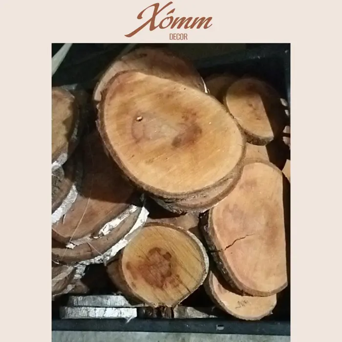 Khoanh gỗ tròn 14-20cm, lát gỗ, miếng gỗ vân tròn trang trí decor, dán  tường, phụ kiện chụp hình - Công Ty TNHH Trúc Vũ Farm