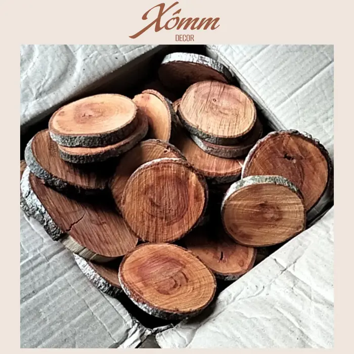 Khoanh gỗ tròn 14-20cm, lát gỗ, miếng gỗ vân tròn trang trí decor, dán  tường, phụ kiện chụp hình - Tretrucvietnam
