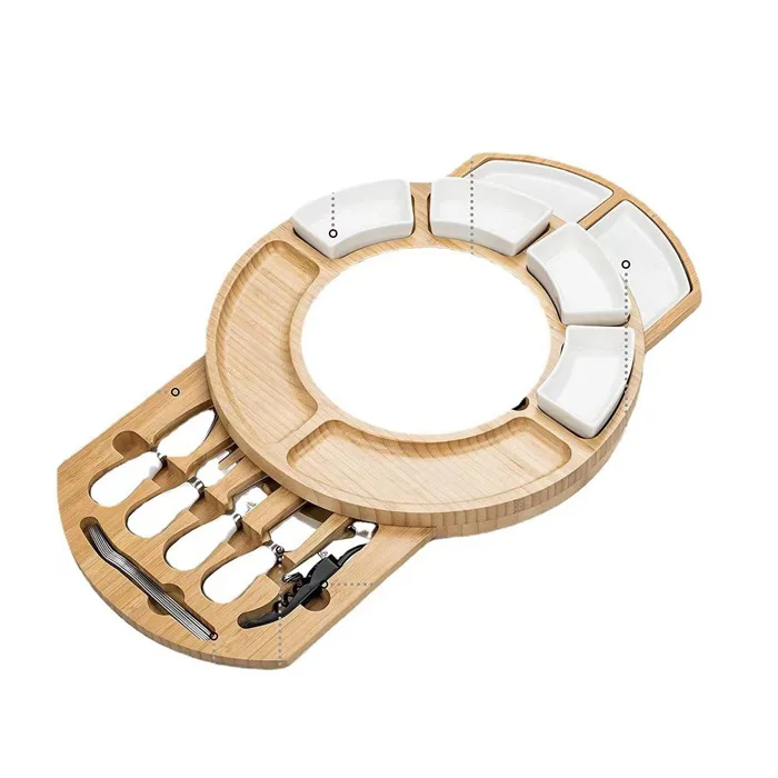 Khay Gỗ Decor Phô Mai Bánh Mì Kèm Phụ Kiện
