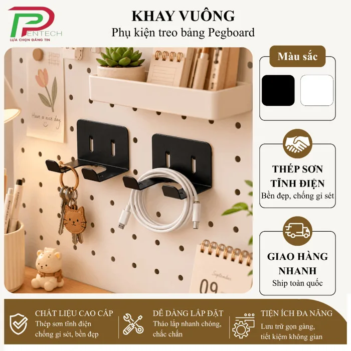 Khay chữ U kim Loại – Móc Cài Bảng Pegboard, Treo Phụ Kiện, Dụng Cụ, Decor  góc làm việc | Trắng-Đen | Shopee Việt Nam