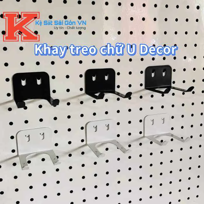 Khay chữ U treo phụ kiện Decor bảng Pegboard kim loại - Kệ sắt sài gòn