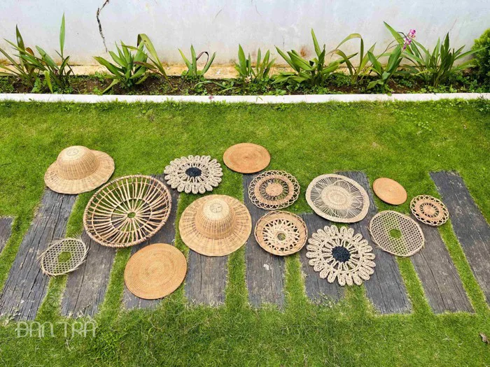 Bộ đĩa hoa mây decor tường