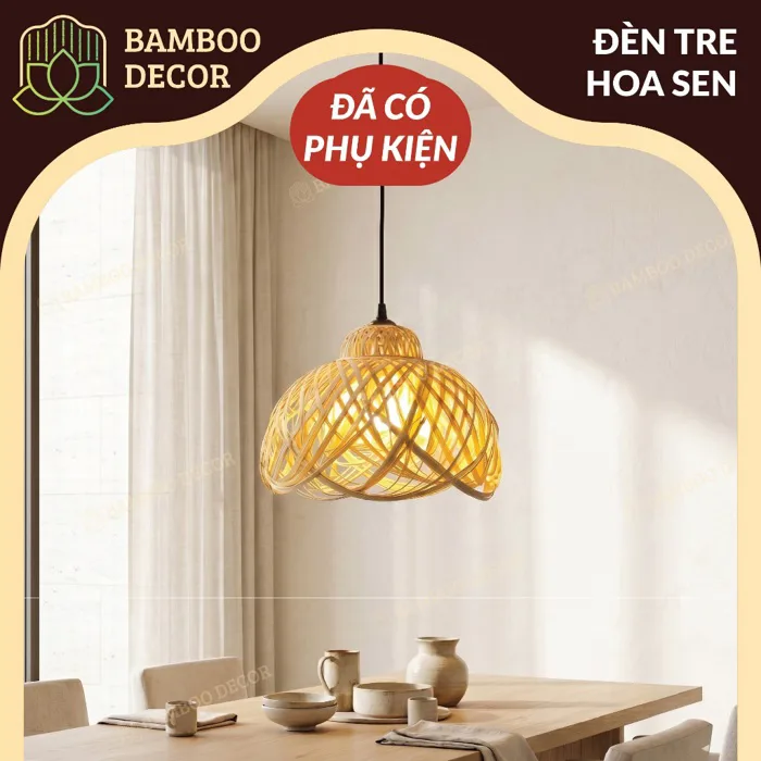 Combo 3 Đèn Mây Tre Đan Cao Cấp Kèm Bộ Phụ Kiện - Đèn Tre Trang Trí Nhà  Cửa, Nhà Hàng, Quán Cafe