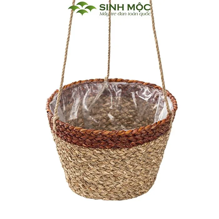 Giỏ hoa treo tường, giỏ cói trồng cây, phụ kiện decor chụp hình, decor  trang trí phòng khách - M1008