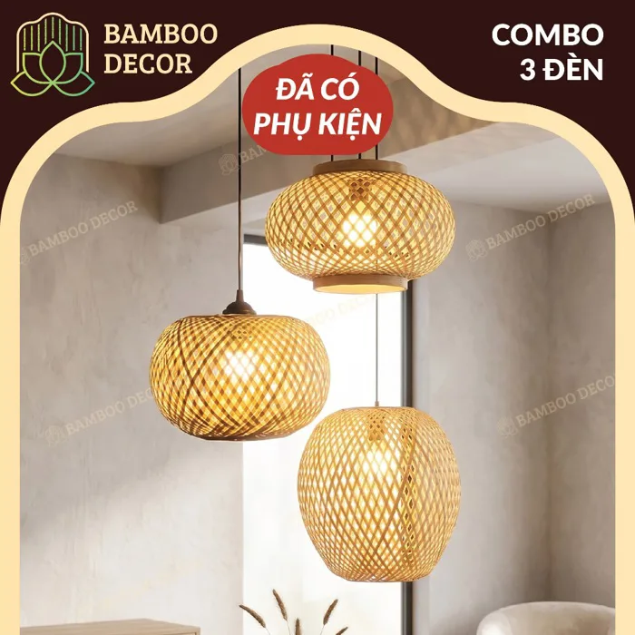 Đèn Mây Tre Đan HÌNH ĐÁM MÂY Kèm Phụ Kiện - Đèn Tre Trang Trí Nhà Cửa, Nhà  Hàng, Quán Cafe - Bamboo Decor