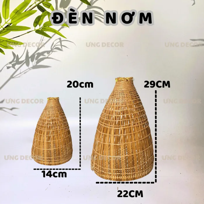 Đèn nơm mây tre đan thả trần (KHÔNG PHỤ KIỆN) decor trang trí quán cafe,  quán ăn, nhà hàng, resort chính hãng Ưng decor