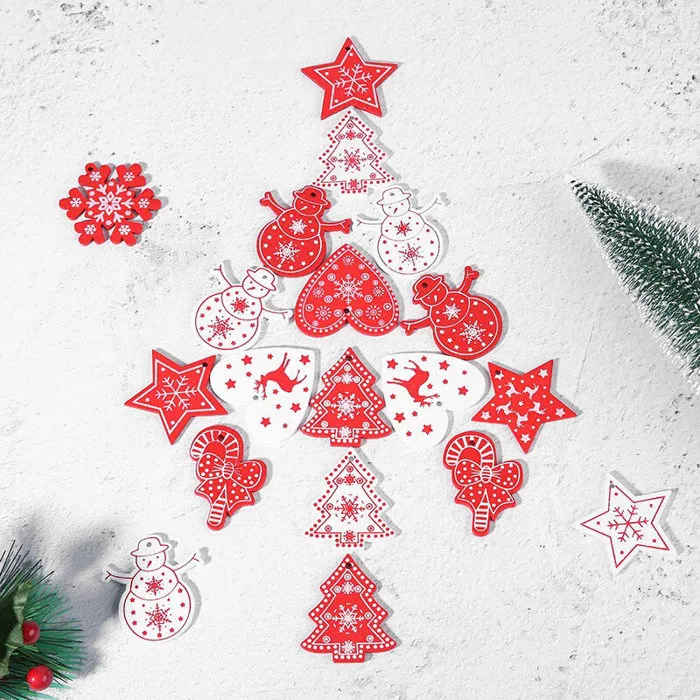 Set 20 Phụ Kiện Trang Trí Noel Bằng Gỗ (NO-07) - Nai Decor