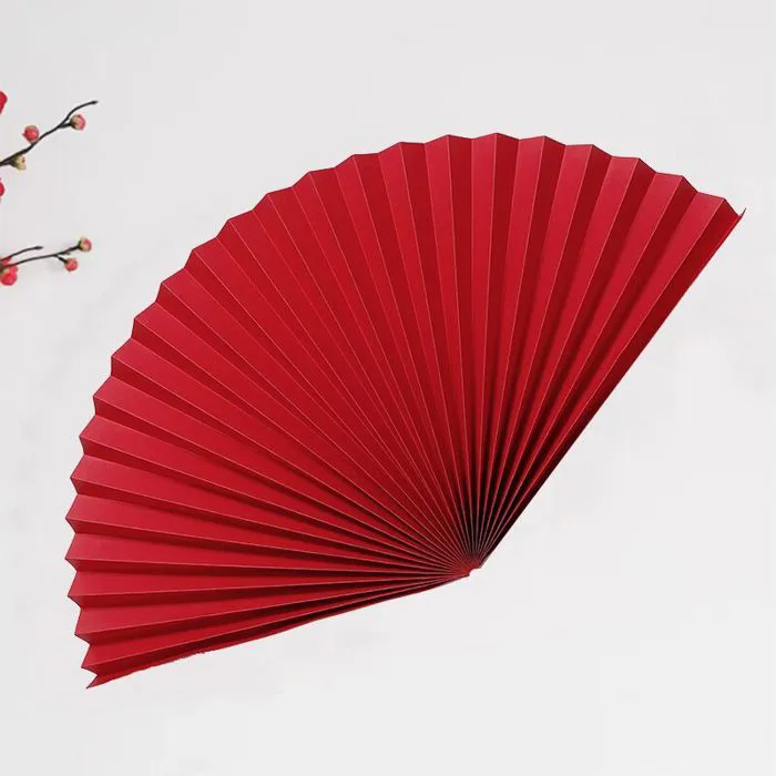 Set 6 quạt giấy đỏ trang trí Tết, sinh nhật, phòng cưới, Quạt giấy xếp đỏ  decor Tết nhà cửa, trường học - Mộc 68 shop