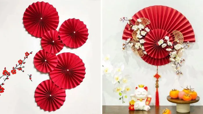 Cách gấp quạt giấy trang trí Tết đơn giản tại nhà