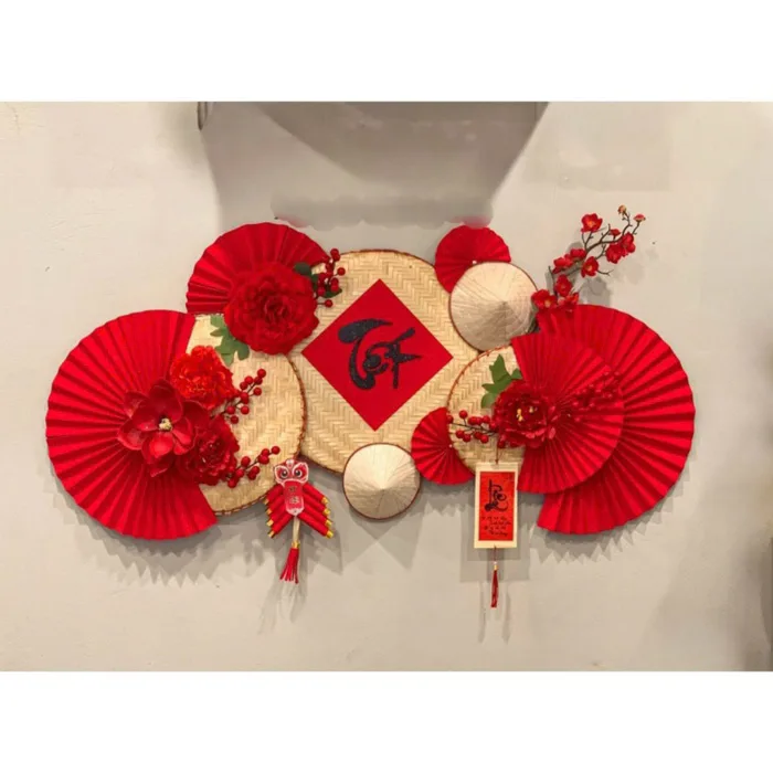 Set Nguyên liệu làm Quạt Giấy Treo Tường Trang Trí Tết,Mẹt khánh trang trí  nhà cửa