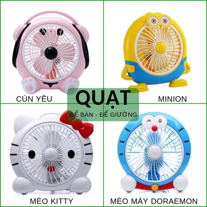 Quạt điện mini để bàn 220v hình thú dễ thương, quạt mini để bàn hình thú