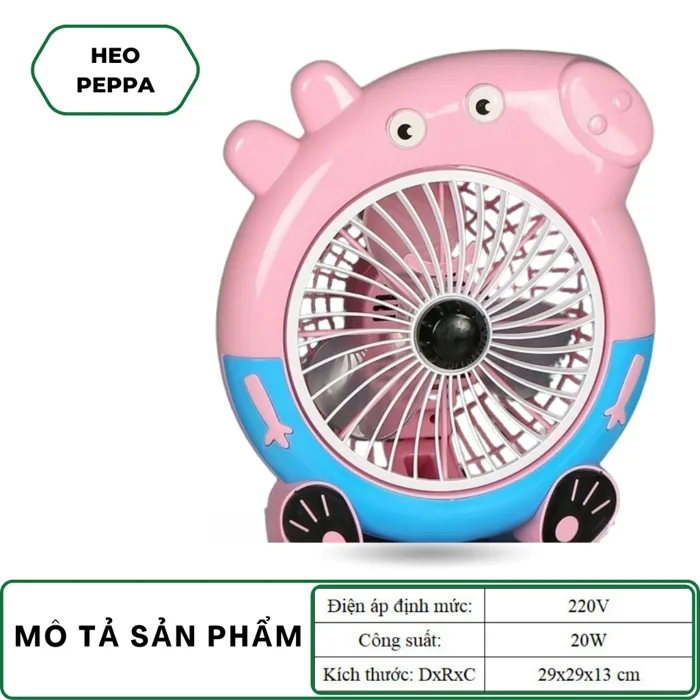 Quạt Mini Để Bàn Hình Thú Dễ Thương 2 Cấp Gió – Quạt Điện Nhỏ Gọn Văn Phòng  Học Tập