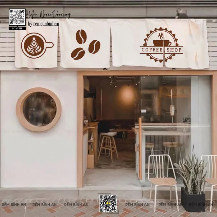Màn Noren Che Lối Ra Vào Quán Cà Phê - Phong Cách Nhật Bản