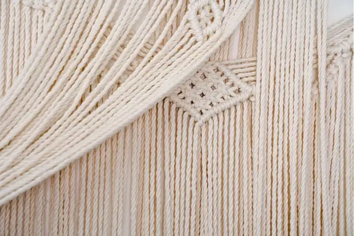 Rèm Dây Treo Tường Macrame 3 Tầng Thô Mộc, Cách Nhiệt - Thừng Gỗ Decor