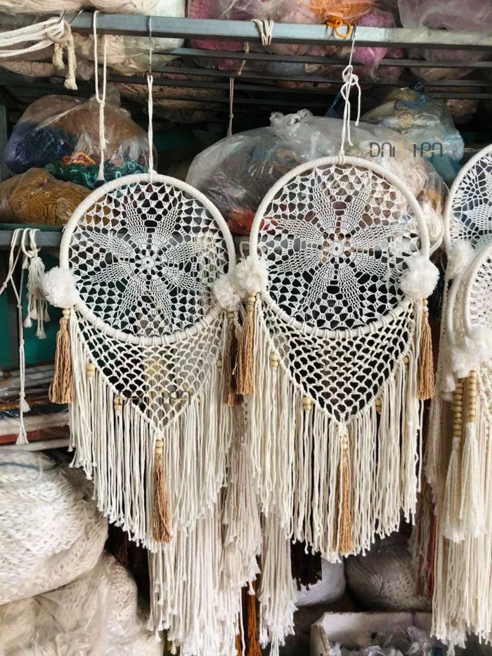 1 Macrame dream catcher trang trí phong cách Bohemian