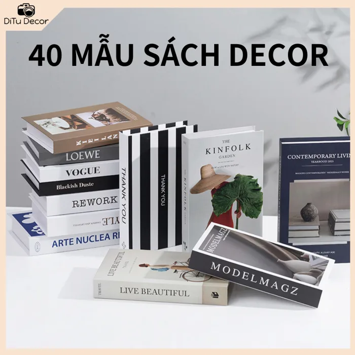 Sách giả decor, mô hình sách decor trang trí cửa tiệm, nhà cửa phụ kiện  trang trí chụp ảnh phong phú - DiTu Decor