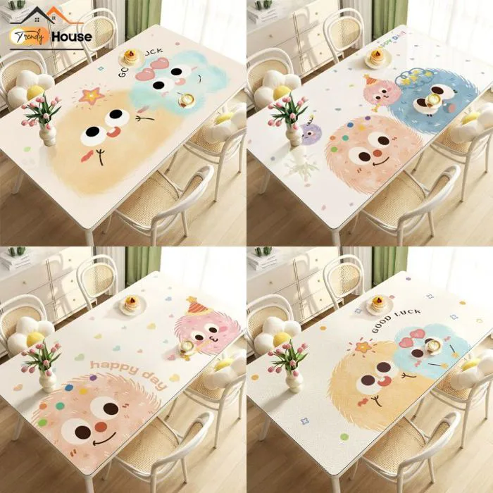 Tấm Lót Bàn Ăn Da PU Chống Nước, Bám Bẩn TRENDY Họa Tiết Dễ Thương, Khăn  Trải Bàn, Thảm Trải Bàn Học Sinh, Bàn Trà