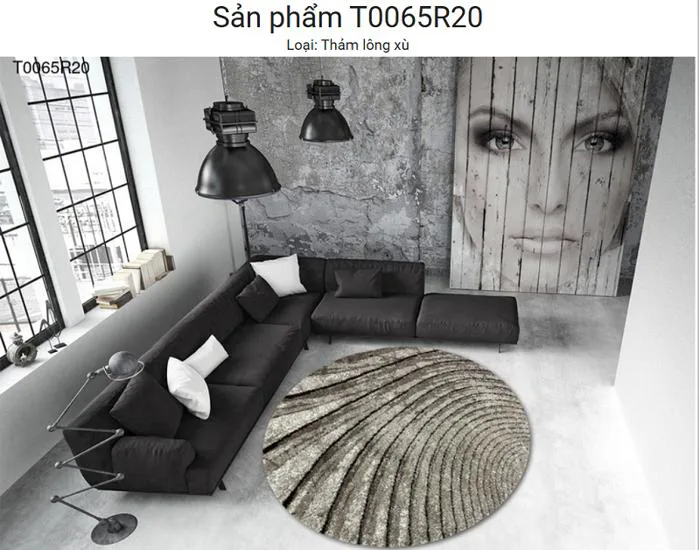 Thảm Tròn Trang Trí T0065R20 - Thảm Lót Sofa Đẹp Trang Trí