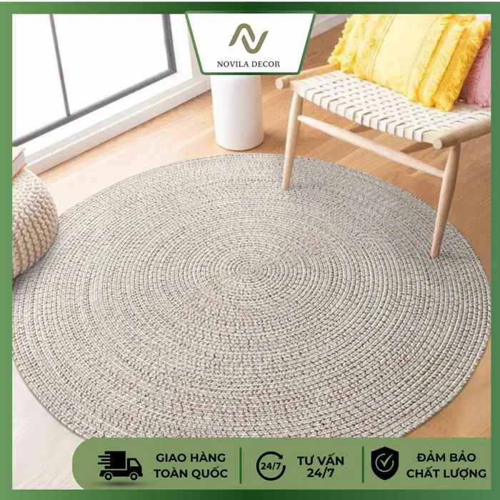Thảm decor tròn chụp ảnh, thảm trải sàn đường kính 1m - Noviladecor -  Novila decor