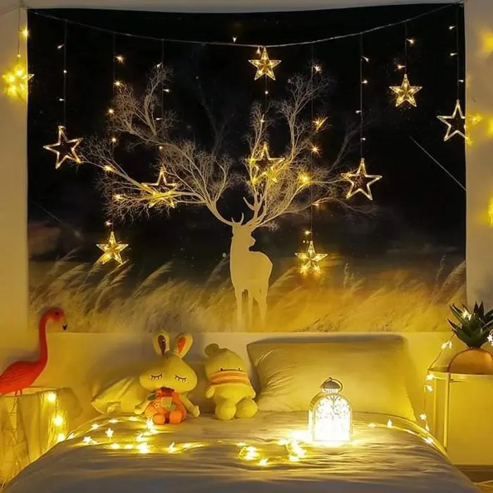 TẶNG ĐÈN 7M & MÓC TREO] Vải treo tường 1m5x1m3, thảm treo tường decor phòng  ngủ, tranh vải treo tường decor - TikTok Shop Vietnam