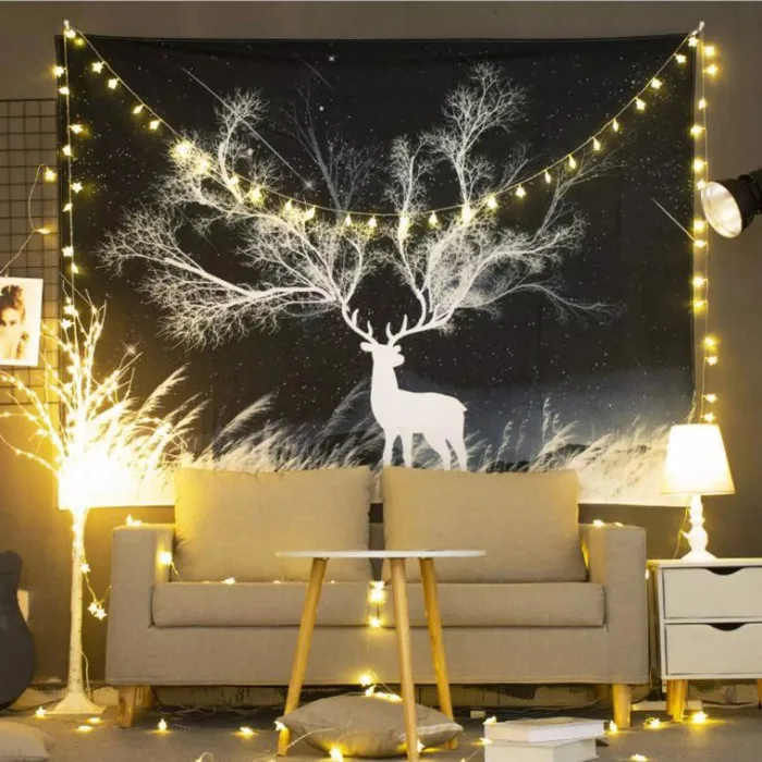 [ 200x150cm -Tặng Đèn ] Thảm treo tường, Decor phòng ngủ, vải treo tường,  tranh treo tường size lớn vintage