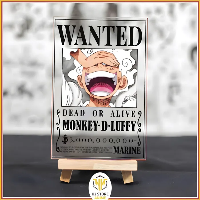 Tranh Kính Anime Chủ Đề One Piece - Truy Nã Trong Suốt trang trí góc học  tập, decor bàn làm việc