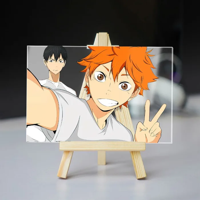 Tranh kính Anime Manga Haikyuu Nhân Vật trang trí góc học tập giá sách kệ  để truyện tranh