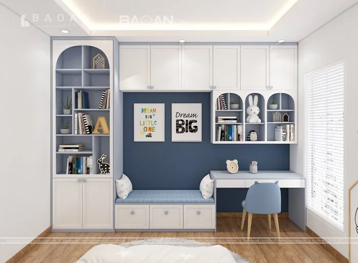 Thiết kế góc học tập cho bé - BH40 - Nội thất trẻ em Bảo an kids