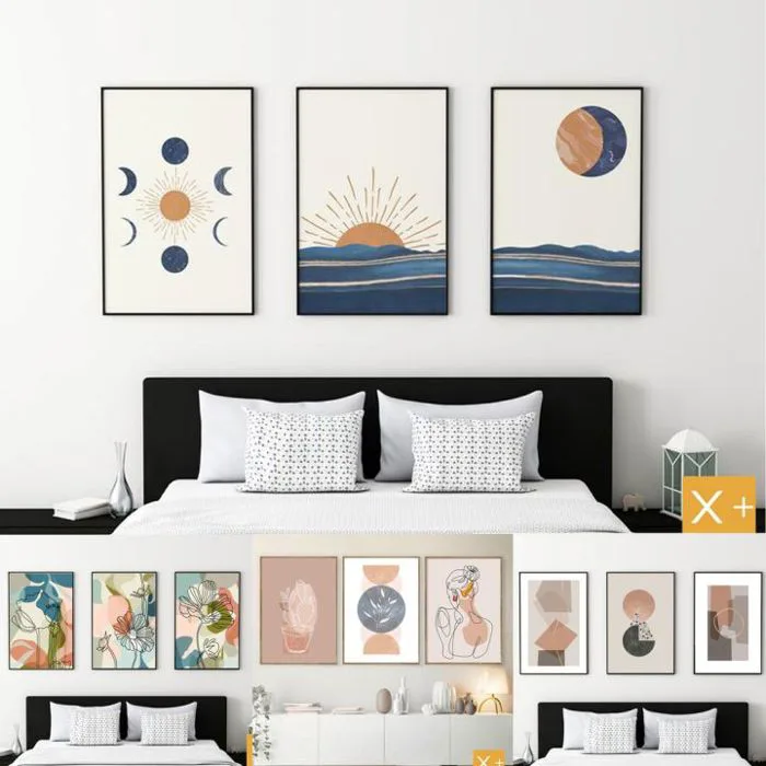 12 Bộ Tranh Treo Tường, Decor Phòng Ngủ, Tranh Canvas, Chống Ẩm Mốc, Có  Đinh 3 Chân Tặng Kèm. | Lazada Việt Nam