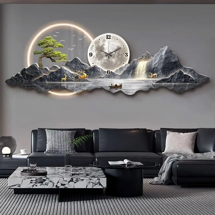 Tranh Đồng Hồ Treo Phòng Khách - quà tặng decor cao cấp tại Hà Nội