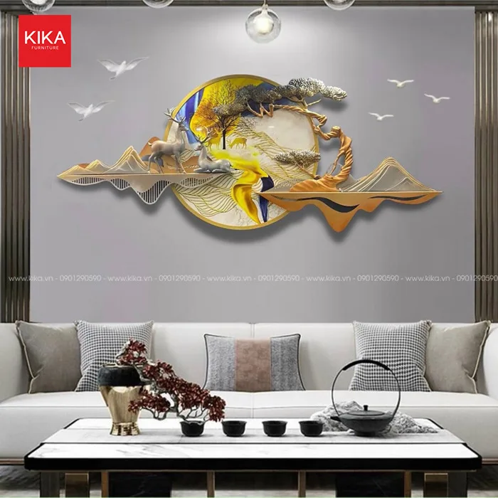 Tranh treo tường phòng ngủ thiết kế 3D hiện đại - TD11