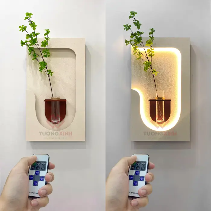 Tranh led 3D hoạ tiết nổi decor lọ cắm hoa trang trí LD456 - Tường Xinh  Việt Nam