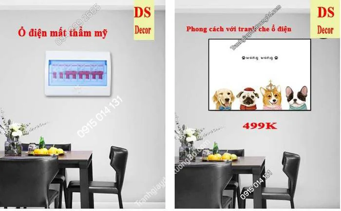 Tranh che ổ điện khung đen hiện đại kiểu Lật tiện dụng TCOD