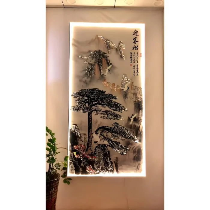 Tranh Đính Đá Pha Lê Đèn LED Thuỷ Mặc, Treo Tường, Trang Trí Nhà, Decor  Phòng Khách, Phòng Ngủ, Hành Lang... | Shopee Việt Nam