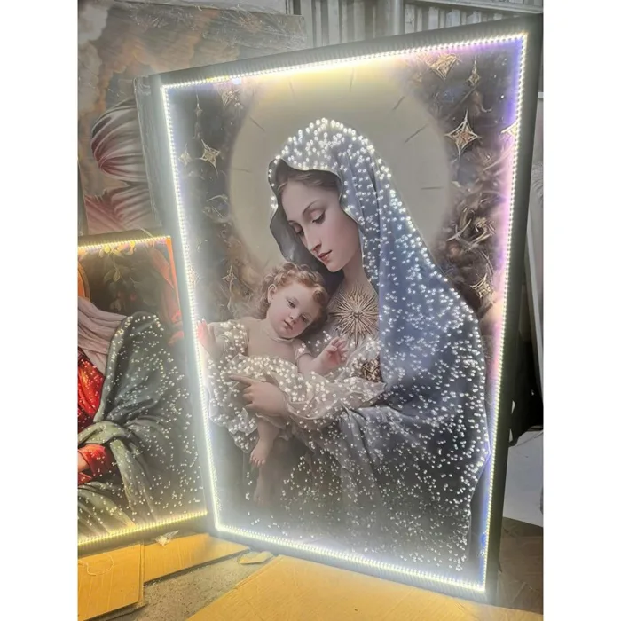 Giảm sốc) Tranh Đính Đá Pha Lê Đèn LED Tranh Công Giáo, Tranh Treo Tường,  Decor .. | Shopee Việt Nam