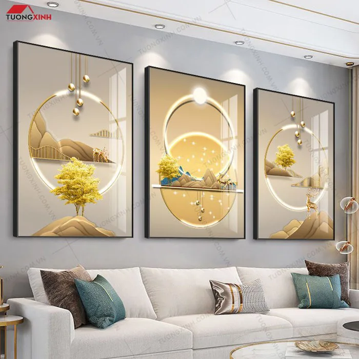 Tranh tráng gương hiện đại trang trí phòng khách TG1104 - Tường Xinh Việt  Nam