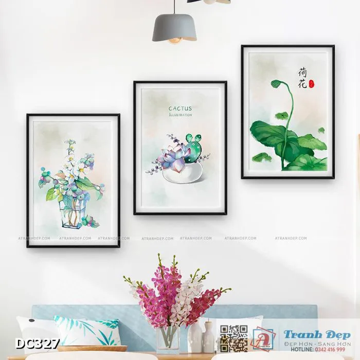 Bộ 3 tranh canvas treo tường Decor Cây nhỏ - DC327 - A Tranh Đẹp