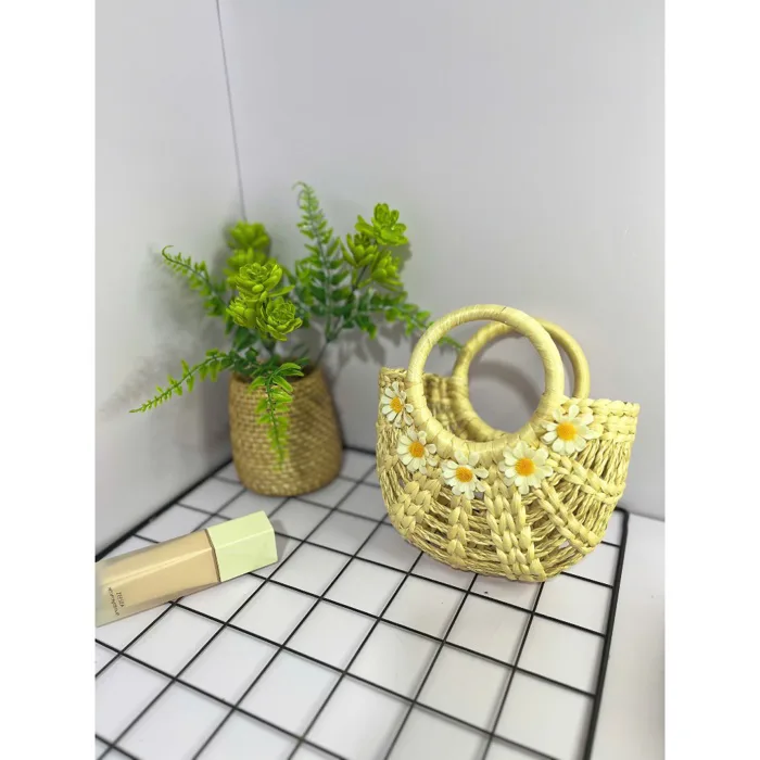 Túi cói đi biển mini size 20cm dùng chụp ảnh decor