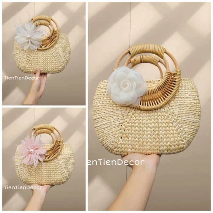 Túi cói ⚡ CỰC HOT ⚡ Túi lục bình Vintage đi biển, chụp ảnh decor, kiểu dáng  siêu đẹp