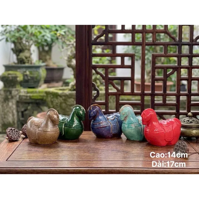 Tượng Chú Ngựa Decor Gốm Bát Tràng, Tượng Gốm Sứ 12 Con Giáp, Tượng Sứ  Trang Trí Tiểu Cảnh, Tượng Con Vật Decor Độc Lạ
