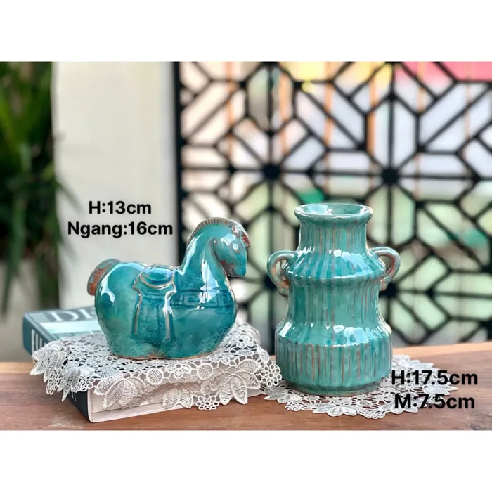 Tượng Chú Ngựa Decor Gốm Bát Tràng, Tượng Gốm Sứ 12 Con Giáp, Tượng Sứ  Trang Trí Tiểu Cảnh, Tượng Con Vật Decor Độc Lạ
